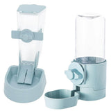 Automatic Food Water Dispenser Set Pet Feeder Bowl Set for Cage Light Blue - Front View