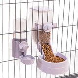 Automatic Food Water Dispenser Set Pet Feeder Bowl Set for Cage Light Blue - Low Angle