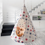 Pet Cat Tent Cone Hammock with Thick Mat Warm Cotton Cage Hanging Bed M-Star Style - 45-Degree Angle