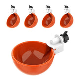 5Pcs Automatic Chicken Waterer Cups Water Feeder for Chicks Duck Goose Orange - 45-Degree Angle