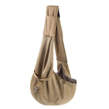 Adjustable Pet Dog Carrier Sling Bag Breathable Mesh Puppy Cat Carrier Khaki - Top-Down View