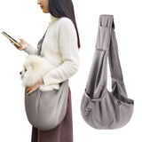 Adjustable Pet Dog Carrier Sling Bag Breathable Mesh Puppy Cat Carrier Khaki - 45-Degree Angle