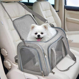 Foldable Travel Pet Carrier Bag Portable Cat Dog Kennel Bag Grey - S