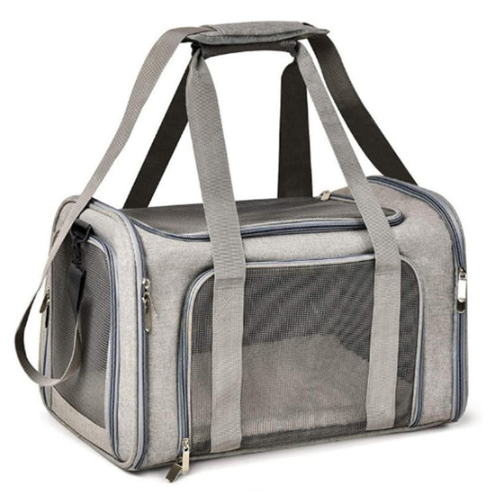 Foldable Travel Pet Carrier Bag Portable Cat Dog Kennel Bag Grey - L