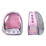 Expandable Travel Cat Backpack Carrier Polarized Tinted Bubble Window Pet Backpack Pink - Front View