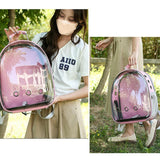 Expandable Travel Cat Backpack Carrier Polarized Tinted Bubble Window Pet Backpack Pink - Top-Down View
