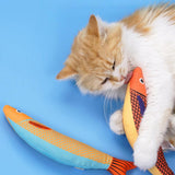 3Pcs Saury Fish Cat Toys Interactive Cat Kitten Kicker Teething Toys - Top-Down View