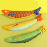 3Pcs Saury Fish Cat Toys Interactive Cat Kitten Kicker Teething Toys - Rear View