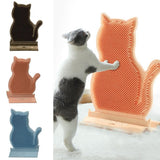1pc Cat Self Groomer Brush Cat Face Massager Pet Rubbing Post - Coffee - Front View
