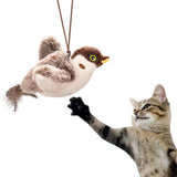 Interactive Cat Toy with Chirping Electronic Flying Bird for Indoor Cats - Side View