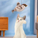 Interactive Cat Toy with Chirping Electronic Flying Bird for Indoor Cats - Close-Up Angle