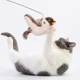Interactive Cat Toy with Chirping Electronic Flying Bird for Indoor Cats - Low Angle