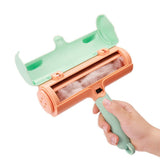 Reusable Pet Hair Remover Roller - For Dog & Cat Fur on Furniture & Clothes Green - Low Angle