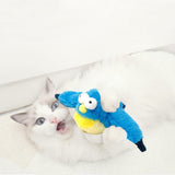 Cat Squeaky Toys Rechargeable Interactive Cat Toy Touch Activated Kitten Plush Pet Toys Blue - Top-Down View