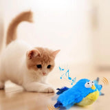 Cat Squeaky Toys Rechargeable Interactive Cat Toy Touch Activated Kitten Plush Pet Toys Blue - 45-Degree Angle