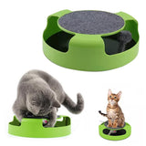 Pet Cat Catch Mouse Interactive Toy Cat Scratch Board Toy with Felt Scratching Claw Mat - Front View