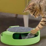 Pet Cat Catch Mouse Interactive Toy Cat Scratch Board Toy with Felt Scratching Claw Mat - Top-Down View