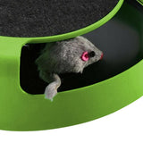 Pet Cat Catch Mouse Interactive Toy Cat Scratch Board Toy with Felt Scratching Claw Mat - Rear View
