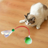 Interactive Cat Toy Moving Cat Ball with Dragonfly Tail Indoor Auto-Turn Cat Toy Green - Front View