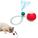Interactive Cat Toy Moving Cat Ball with Dragonfly Tail Indoor Auto-Turn Cat Toy Green - Rear View