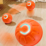 2Pcs 4.5CM Automatic Moving Ball Toy for Cats USB Rechargeable Interactive Vibrating Cat Toy - Top-Down View