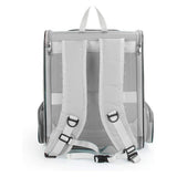 Travel Pet Cat Carrier Backpack Portable Breathable Outdoor Grey - Top-Down View
