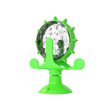 Interactive Pet Treats Dispenser Toy 360 Degrees Rotating Windmill Toy Slow Dog Cat Feeder Green - Side View