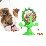Interactive Pet Treats Dispenser Toy 360 Degrees Rotating Windmill Toy Slow Dog Cat Feeder Green - 45-Degree Angle