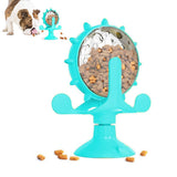 Interactive Pet Treats Dispenser Toy 360 Degrees Rotating Windmill Toy Slow Dog Cat Feeder Green - Rear View