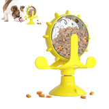 Interactive Pet Treats Dispenser Toy 360 Degrees Rotating Windmill Toy Slow Dog Cat Feeder Green - Close-Up Angle