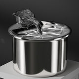 USB Powered 2L Automatic Cat Water Fountain Stainless Steel Pet Water Feeder - 45-Degree Angle