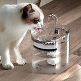 WF060 Pet Water Fountain Cat Dog Electric Drink Dispenser Filter Continuous Flowing - Side View