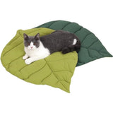 Double-Sided Available Pet Mattress Pad Leaf Shape Puppy Cat Bed Mat Style 1 - Top-Down View