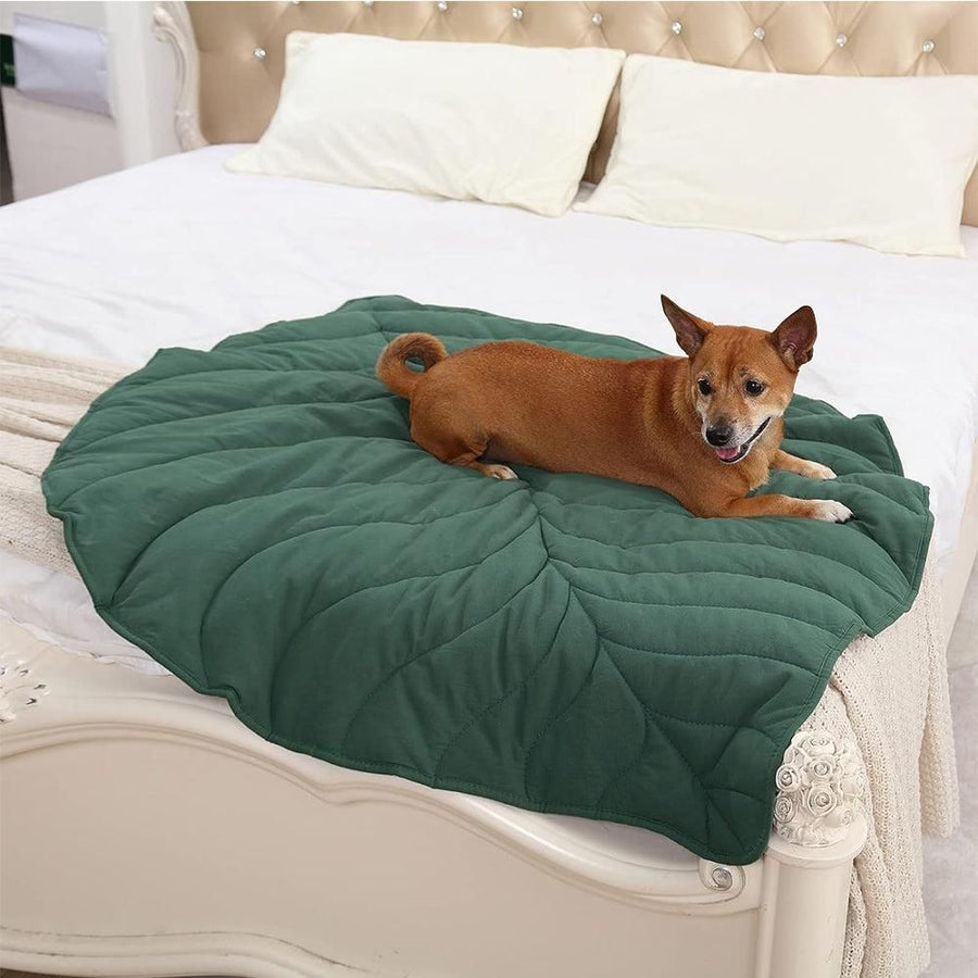 Double-Sided Available Pet Mattress Pad Leaf Shape Puppy Cat Bed Mat Style 1