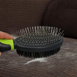 2PCS Pet Grooming Brushes Deshedding Bath Brush for Dogs Cats & Horses Purple - Front View