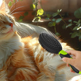 2PCS Pet Grooming Brushes Deshedding Bath Brush for Dogs Cats & Horses Green - Front View