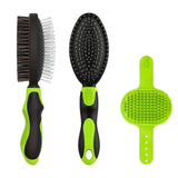 2PCS Pet Grooming Brushes Deshedding Bath Brush for Dogs Cats & Horses Green - 45-Degree Angle