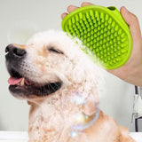 2PCS Pet Grooming Brushes Deshedding Bath Brush for Dogs Cats & Horses Green - Low Angle