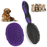 2PCS Pet Grooming Brushes Deshedding Bath Brush for Dogs Cats & Horses Green - Extra Image