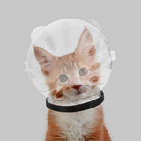 Transparent Cat Hood Astronaut Helmet Muzzle Mask Preventing Biting and Licking - Small - Side View