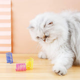 40Pcs Cat Spring Toys Colorful Cat Spiral Bouncy Toys Interactive Toys for Cats and Kittens - Rear View