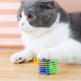 40Pcs Cat Spring Toys Colorful Cat Spiral Bouncy Toys Interactive Toys for Cats and Kittens - Close-Up Angle