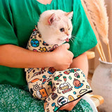 Anti-Escape Cat Grooming Wrap Mat Anti-Scratch Calming Wrap for Pet Nail Clipping Multifunctional Pet Mat - L - Front View