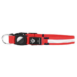 Luminous LED Pet Dog Collar Light-up USB Rechargeable Dog Collar Red - S - Top-Down View