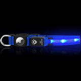 Luminous LED Pet Dog Collar Light-up USB Rechargeable Dog Collar Blue - S - Top-Down View