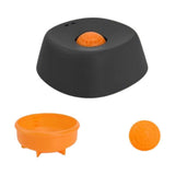 Slow Feeder Dog Bowl with Rolling Ball for Treats Snacks Training Black - Front View