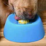 Slow Feeder Dog Bowl with Rolling Ball for Treats Snacks Training Black - Rear View