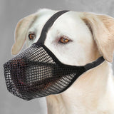 Soft Mesh Covered Dog Muzzle with Adjustable Straps Anti-Biting Breathable Pet Muzzle XL - Front View