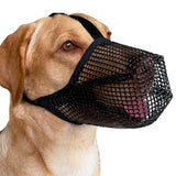 Soft Mesh Covered Dog Muzzle with Adjustable Straps Anti-Biting Breathable Pet Muzzle XL - Side View