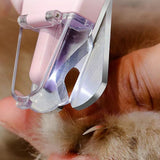 2-in-1 Pet Nail Grinder with LED Lights USB Rechargeable Dog Nail Clippers Cats Claw Trimmer Pink - Top-Down View